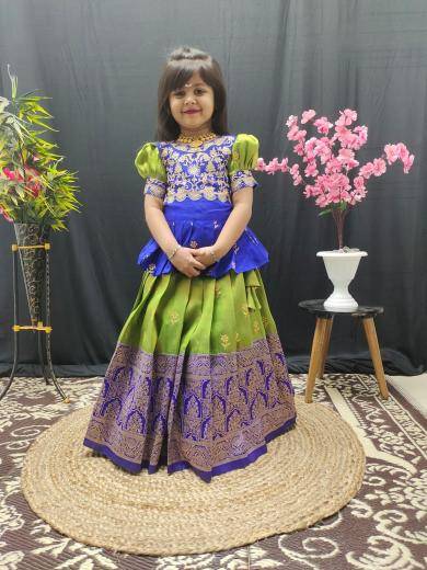 kids lehenga choli silk Indian children wear market
